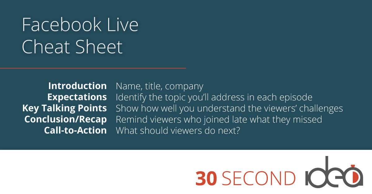 facebook live cheat sheet 1