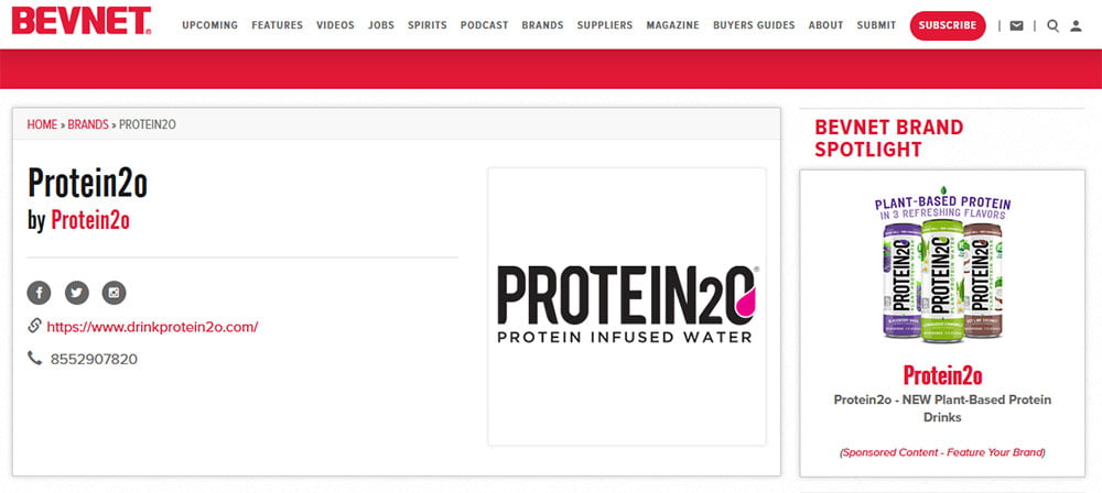 protein2o bevnet