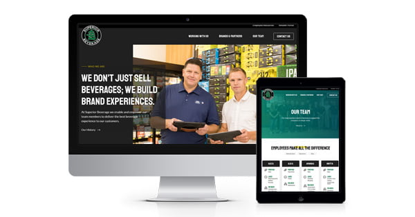 superior beverage custom web design project by Idea Marketing Group